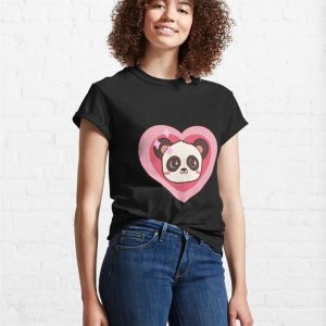 Kawaii Heart Panda Classic T Shirt 4