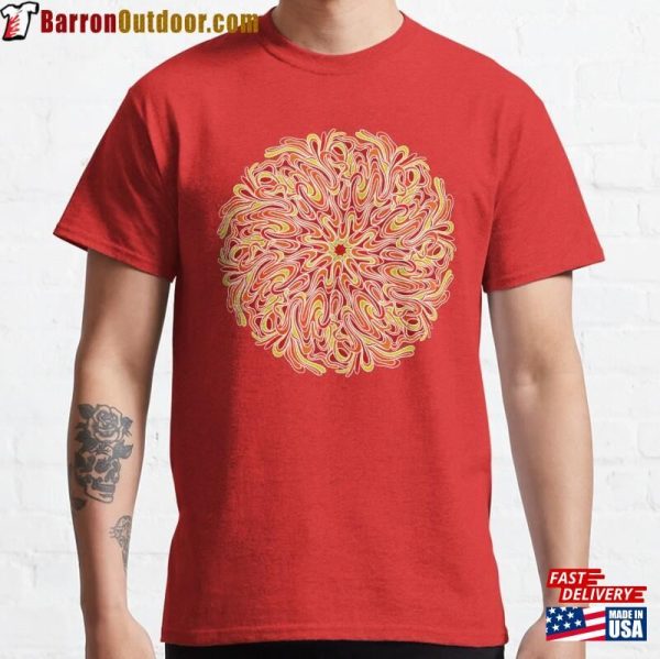 Large Curvy Lined Sun Mandala Classic T-Shirt Hoodie