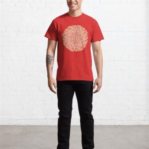 Large Curvy Lined Sun Mandala Classic T Shirt Hoodie 3