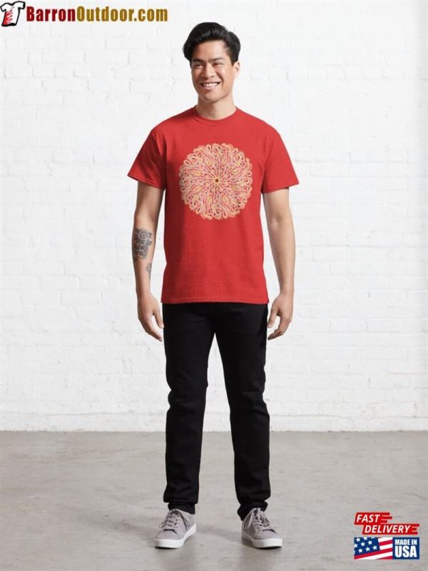 Large Curvy Lined Sun Mandala Classic T-Shirt Hoodie