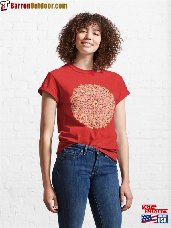 Large Curvy Lined Sun Mandala Classic T-Shirt Hoodie