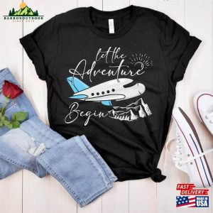 Let The Adventure Begin Shirt Travelling Camping Tee Sweatshirt T-Shirt