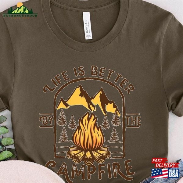 Life Is Better Campfire Shirt Vintage Adventure Classic Hoodie