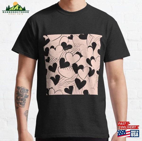 Line Art Hearts Pattern Classic T-Shirt Sweatshirt