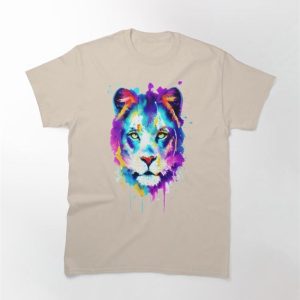 Lioness Colorful Watercolor Splatters Classic T-Shirt Unisex