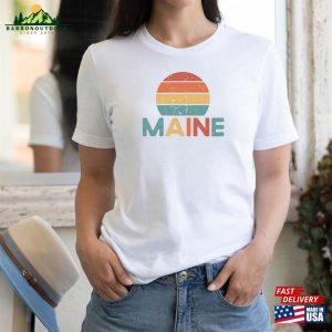 Maine Retro Sunset Shirt Vintage Unisex T-Shirt Sweatshirt