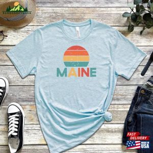 Maine Retro Sunset Shirt Vintage Unisex T Shirt Sweatshirt 4