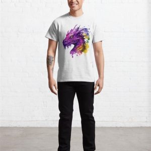 Majestic Purple Dragon Watercolor Classic T Shirt Sweatshirt Hoodie 3