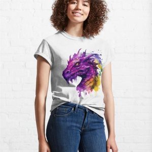 Majestic Purple Dragon Watercolor Classic T Shirt Sweatshirt Hoodie 4