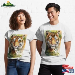 Majestic Watercolor Tiger Painting Classic T-Shirt Sweatshirt