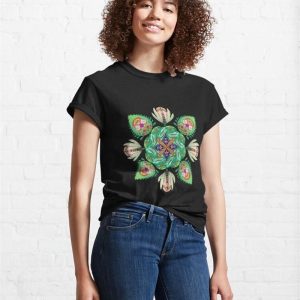 Mandala Flowers Beautiful Colors Classic T Shirt Unisex 4