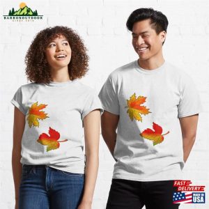 Maple Autumn Leaves Classic T Shirt Unisex 3