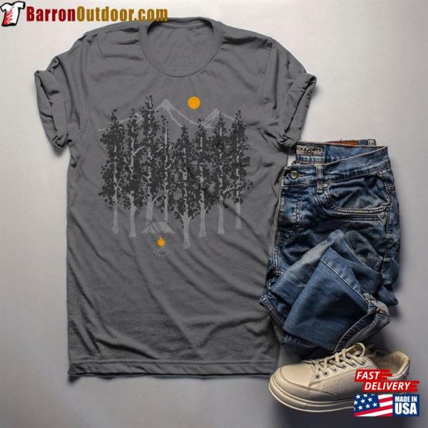 Men’s Camping T-Shirt Hipster Shirts Forest Nature Shirt Woods Tshirt Tee Classic Unisex