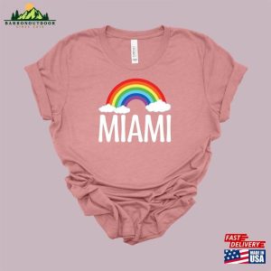 Miami Rainbow Shirt Girls Trip Palm Tree Unisex T Shirt 3