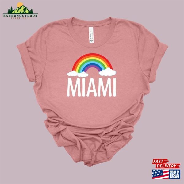 Miami Rainbow Shirt Girls Trip Palm Tree Unisex T-Shirt