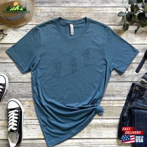 Minimalist Lineart Hiking Shirt Mountain Hiker T Shirt Classic 4