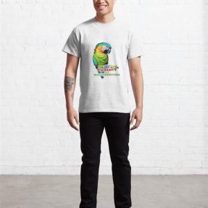 Misunderstood Parrot Artwork Playful Design With A Witty Quote Classic T Shirt 3