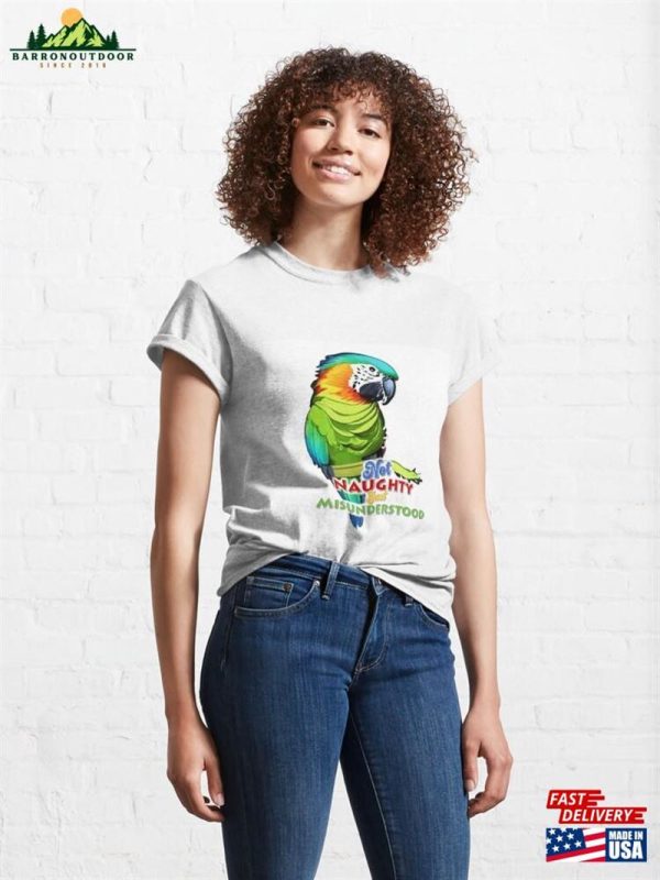 Misunderstood Parrot Artwork Playful Design With A Witty Quote Classic T-Shirt