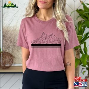 Modern Mountain Shirt Graphical Mesh Wireframe Design For Mountaineers Hiker Sweatshirt Classic