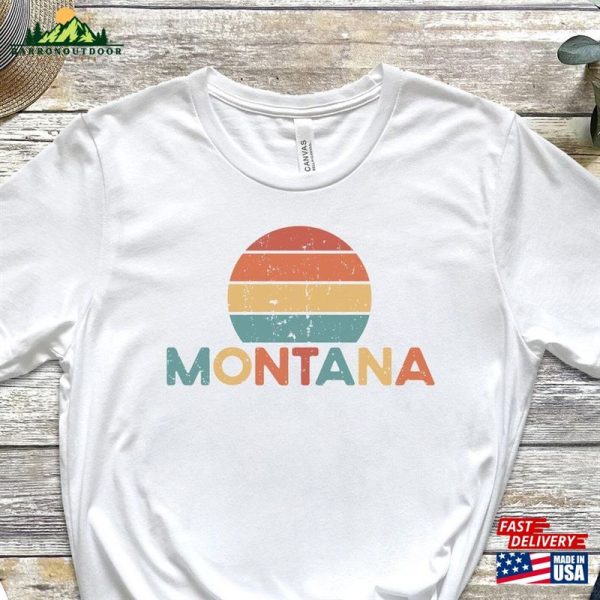 Montana Retro Sunset Shirt Vintage Unisex T-Shirt Hoodie