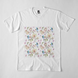 Moth Orchids And Birds Pattern Premium T Shirt Classic Sweatshirt 3