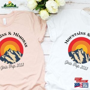 Mountains And Mimosas Girls Ski Weekend Trip T-Shirt Unisex