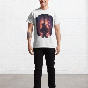 Mysterious Guitar Painting Of In Dark Room By Window Classic T Shirt Unisex Sweatshirt 4