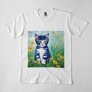 Nature Cat Butterflies Premium T Shirt Hoodie Unisex 4