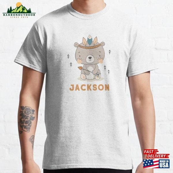 Newborn Boy With Name Jackson Classic T-Shirt Unisex