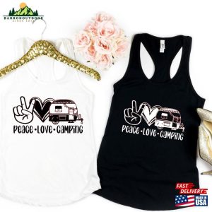 Peace Love Camping T-Shirt Camp Lover Shirt Family Vacation Sweatshirt