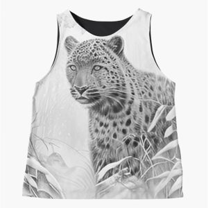 Pencil Drawn Snow Leopard High Quality Black And White Design Sleeveless Top Classic Hoodie 3