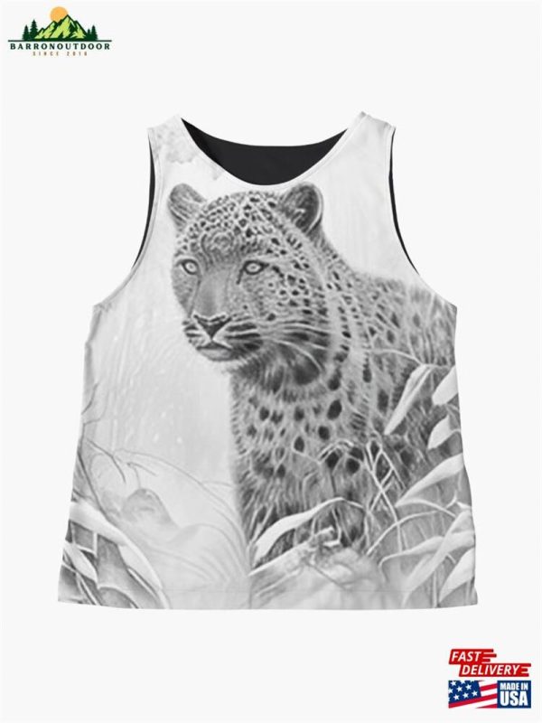 Pencil Drawn Snow Leopard High Quality Black And White Design Sleeveless Top Classic Hoodie