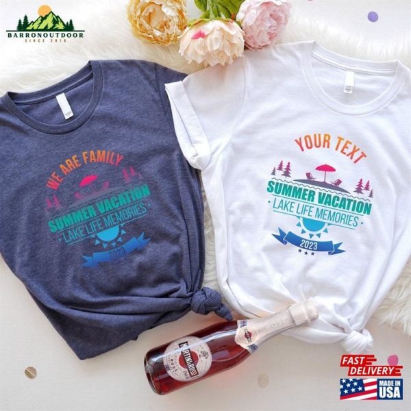 Personalized Lake Life Memories T-Shirt Family Vacation Shirt Custom Summer Classic Unisex