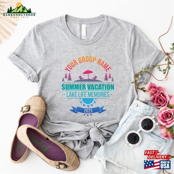 Personalized Lake Life Memories T-Shirt Family Vacation Shirt Custom Summer Classic Unisex