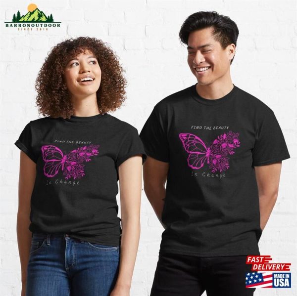 Pink Butterfly Design Classic T-Shirt Unisex Sweatshirt