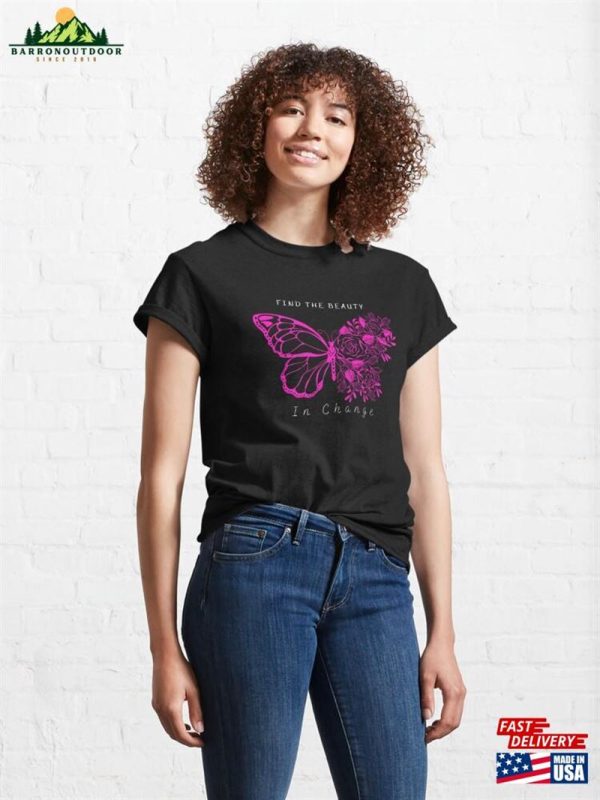 Pink Butterfly Design Classic T-Shirt Unisex Sweatshirt