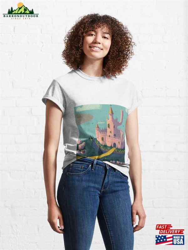 Pink Fairy Castle W Moat 8 Classic T-Shirt Unisex