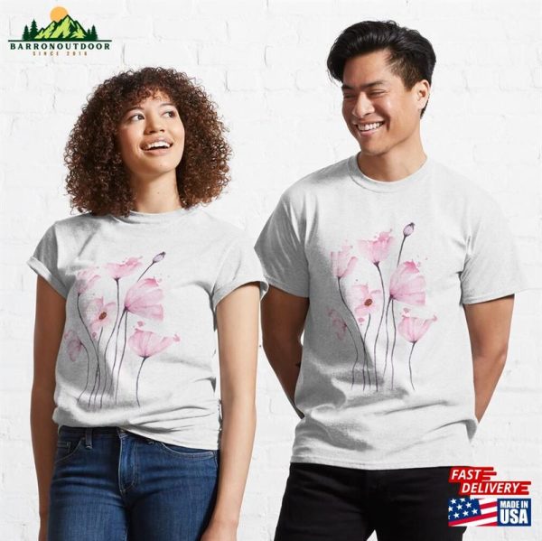 Pink Flower Painting Canvas Art Classic T-Shirt Unisex