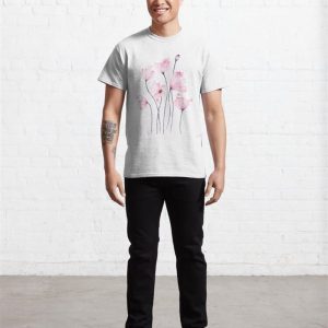 Pink Flower Painting Canvas Art Classic T Shirt Unisex 3