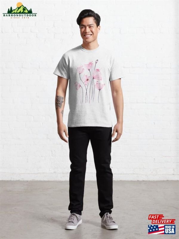 Pink Flower Painting Canvas Art Classic T-Shirt Unisex