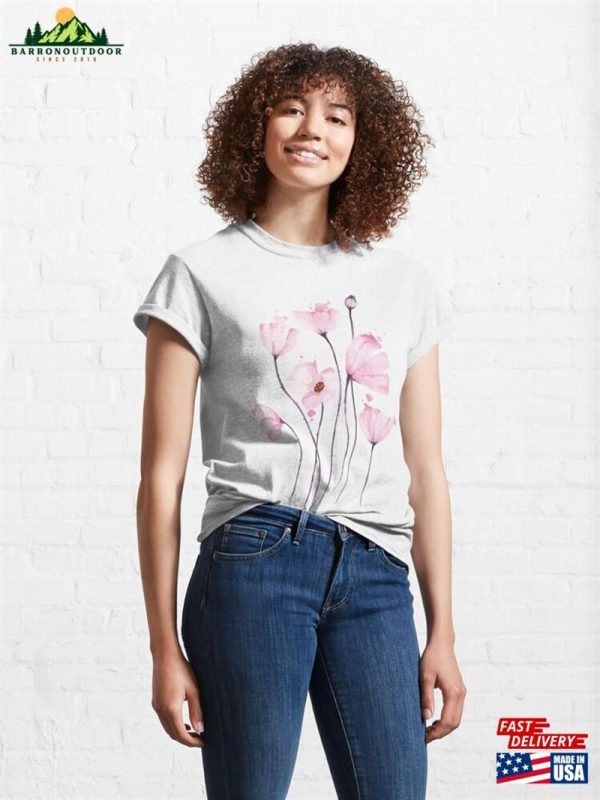 Pink Flower Painting Canvas Art Classic T-Shirt Unisex