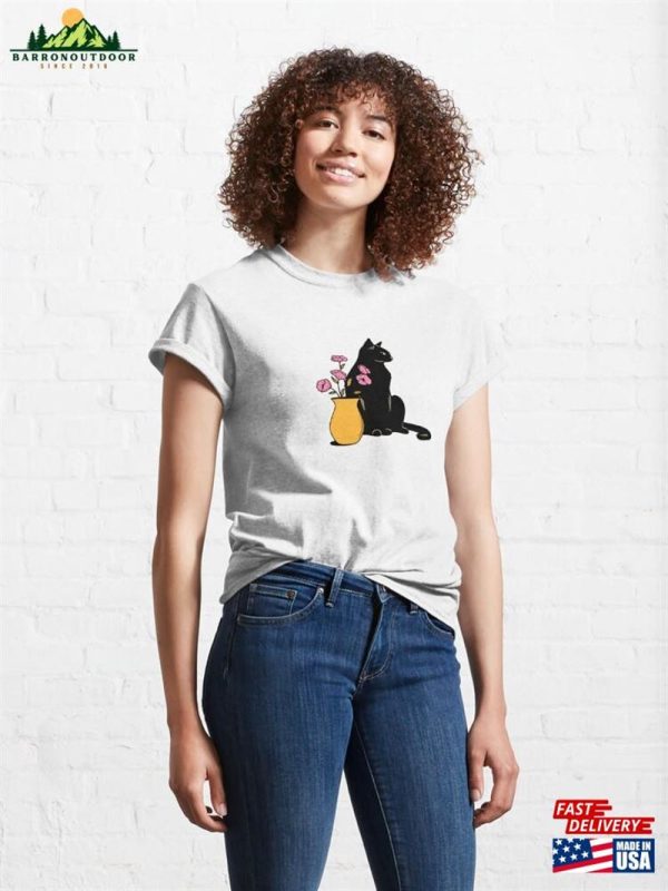 Playful Black Cat In Orange Classic T-Shirt Sweatshirt