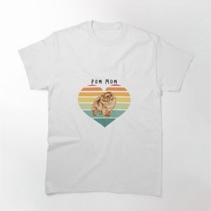 Pom Mom Striped Heart Classic T-Shirt Unisex