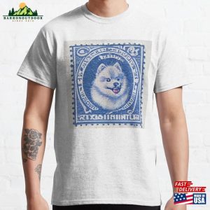 Pomeranian Vintage Us Postage Stampcopy Classic T-Shirt Unisex Hoodie