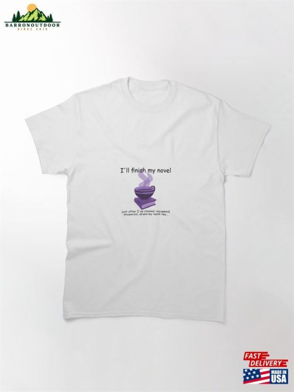 Purple Finish My Novel Classic T-Shirt Unisex