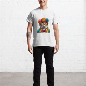 Purrfectly Playful Stylish Clown Cat Rocking Colorful Attire And Accessories Classic T Shirt Sweatshirt 3