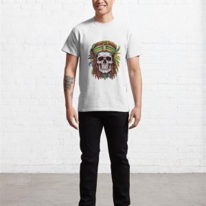 Rasta Skull Classic T Shirt Unisex 4