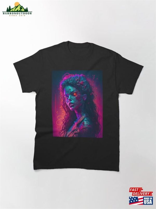 Reanimelle Female Synthwave Zombie Classic T-Shirt Hoodie