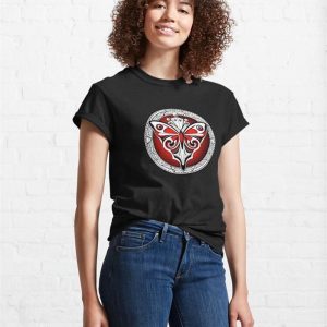 Red Gothic Butterfly Circle Logo Classic T Shirt Hoodie 4