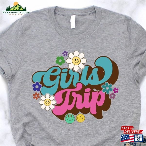 Retro Girls Trip Shirt Besties T-Shirt Vacation Travel 2023 Sweatshirt Classic